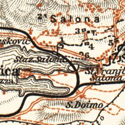 Waldin Map of the environs of Spalato, 1911 digital map