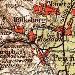 Waldin Map of the environs of Vienna (Wien), 1903 digital map