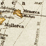 Waldin Map of the mediterranean marine routes between Marseille and Algiers, 1913 (second version) digital map