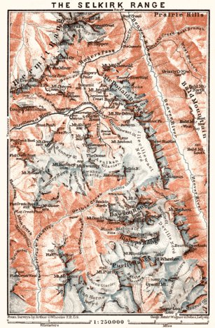 Waldin Map of the Selkirk Range, 1907 digital map