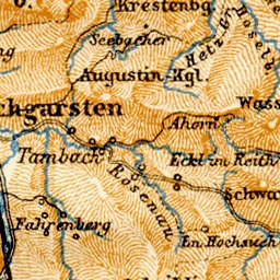 Waldin Map of the Steyr and Austrian Alps from Wiener-Neustadt to Aussee, 1906 digital map