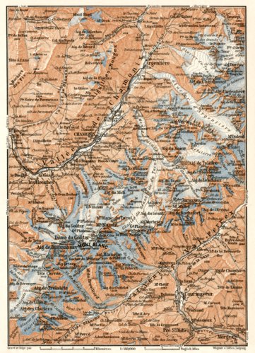 Waldin Mont Blanc and Chamonix Valley map, 1902 digital map