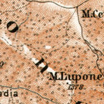 Waldin Monti Lepini region map, 1909 digital map