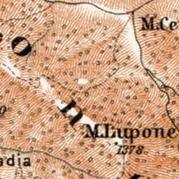 Waldin Monti Lepini region map, 1909 digital map