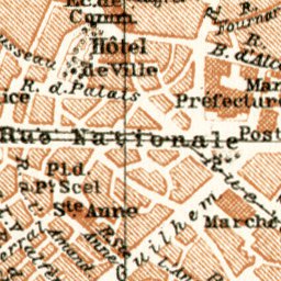 Waldin Montpellier city map, 1902 digital map