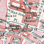 Waldin München (Munich) city centre map, 1913 digital map
