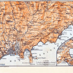Waldin Nice, Menton and environs map with map inset of Monaco and Monte Carlo, 1900 digital map