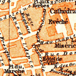 Waldin Nîmes city map, 1900 digital map