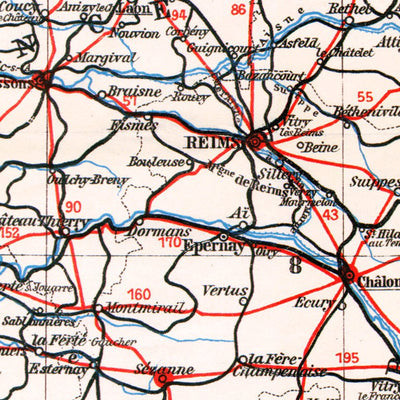 Waldin Northeast France road map, 1931 digital map
