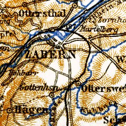 Waldin Northern Vosges Mountains map, 1905 digital map