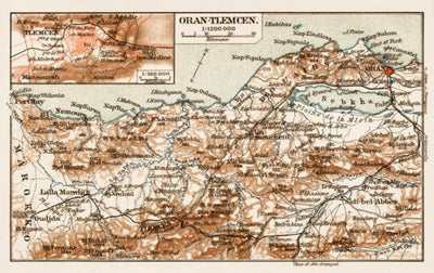 Waldin Oran-Tlemcen vicinities' map, 1913 digital map