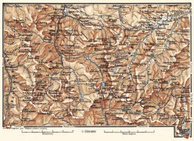 Waldin Ossau Valey and Ozun Valey, 1885 digital map