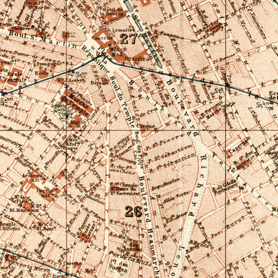 Waldin Paris city map, 1903 digital map