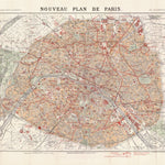 Waldin Paris city map (New Plan of Paris), 1912 digital map