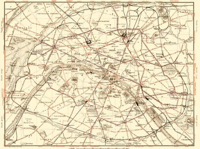 Waldin Paris Tramway and Metro Network map, 1903 digital map