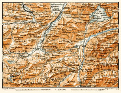 Waldin Partenkirchen and environs map, 1906 digital map