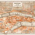 Waldin Passau city map, 1909 digital map