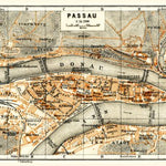 Waldin Passau city map, 1911 digital map