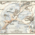 Waldin Plön, city and environs map, 1911 digital map