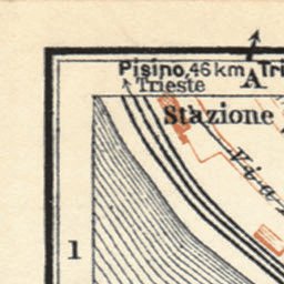 Waldin Pola (Pula) town plan and environs map, 1929 digital map