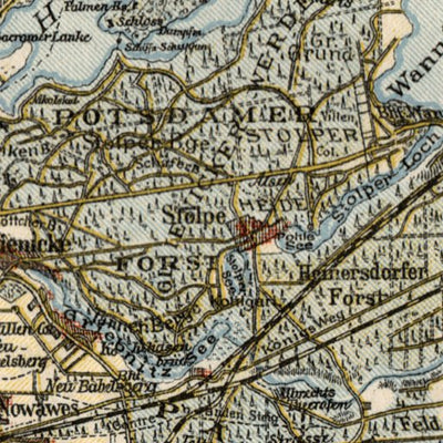 Waldin Potsdam environs map, 1902 digital map
