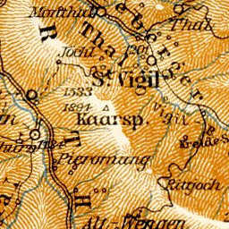 Waldin Puster Valley, 1906 digital map