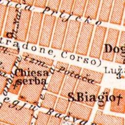 Waldin Ragusa (Dubrovnik) town plan, 1911 digital map