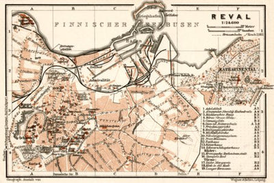 Waldin Reval (Tallinn) town plan, 1914 digital map