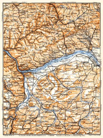 Waldin Rheingau Mountains map, 1905 digital map