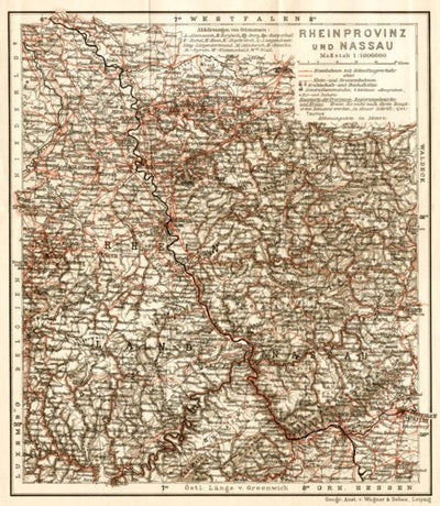 Waldin Rhine Province and Nassau map, 1905 digital map
