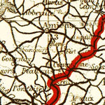 Waldin Road map of France, 1900 digital map