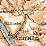 Waldin Sächsische Schweiz (Saxonian Switzerland) map from Schandau to Herruskrteschen, 1911 digital map