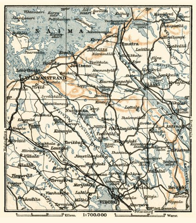 Waldin Saimaa Canal map, 1914 (Finland Version) digital map
