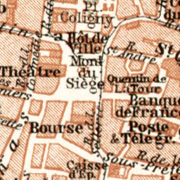 Waldin Saint-Quentin town plan, 1909 digital map