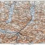 Waldin Salzkammergut region map (northern part), 1910 digital map