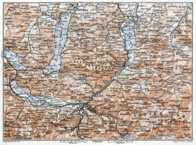 Waldin Salzkammergut region map (northern part), 1910 digital map