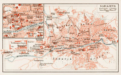 Waldin Sarajevo town plan, 1903 digital map