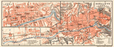 Waldin Sarajevo town plan, 1913 digital map