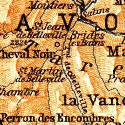 Waldin Savoie Mountains map, 1900 digital map