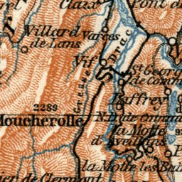 Waldin Savoie Mountains map, 1913 digital map