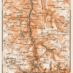 Waldin Schwarzwald (the Black Forest). The Black Forest Railway (Schwarzwaldbahn, Baden) region map, 1909 digital map