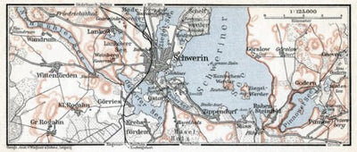 Waldin Schwerin environs map, 1911 digital map