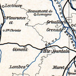Waldin Southwest France (Gascogne, Gyuenne), 1885 digital map