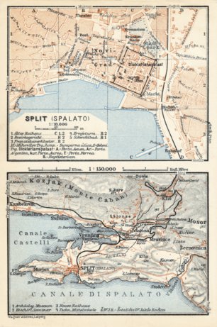 Waldin Split (Spalato) town plan, 1929 digital map