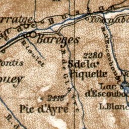 Waldin St. Sauveur, Barèges and Gavarnie map, 1886 digital map