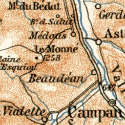 Waldin St. Sauveur, Barèges and Gavarnie map, 1902 digital map