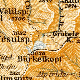 Waldin Stanzer and Paznaun valleys, 1906 digital map