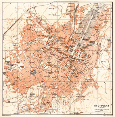 Waldin Stuttgart city map, 1906 digital map