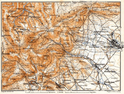 Waldin Taunus Mountains map, 1905 digital map