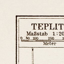 Waldin Teplitz (Teplice) town plan, 1903 digital map